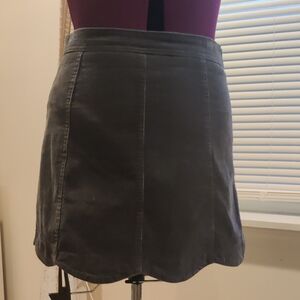 Elegant Gray Corduroy Skirt
